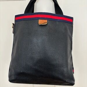 Vintage Gucci WEB  TOTE - Navy with Red and Navy Webbing - Fits a Computer